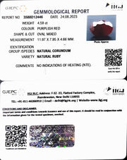 4.59/CT Natural Neo Burma Ruby with Govt. Lab Certificate (4551)